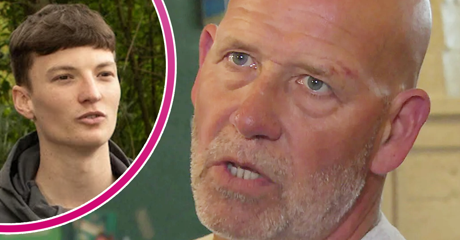 Emmerdale's Les, and in a bubble is Josh