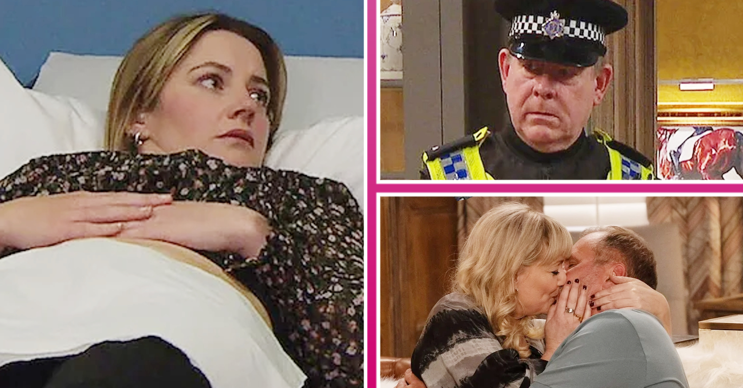 Emmerdale's Ella, PC Swirling, and Rose and Will kissing