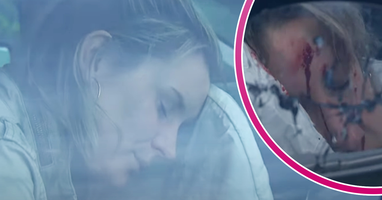 Emmerdale's Dawn in a car crash, and in a bubble is Ella in a car crash