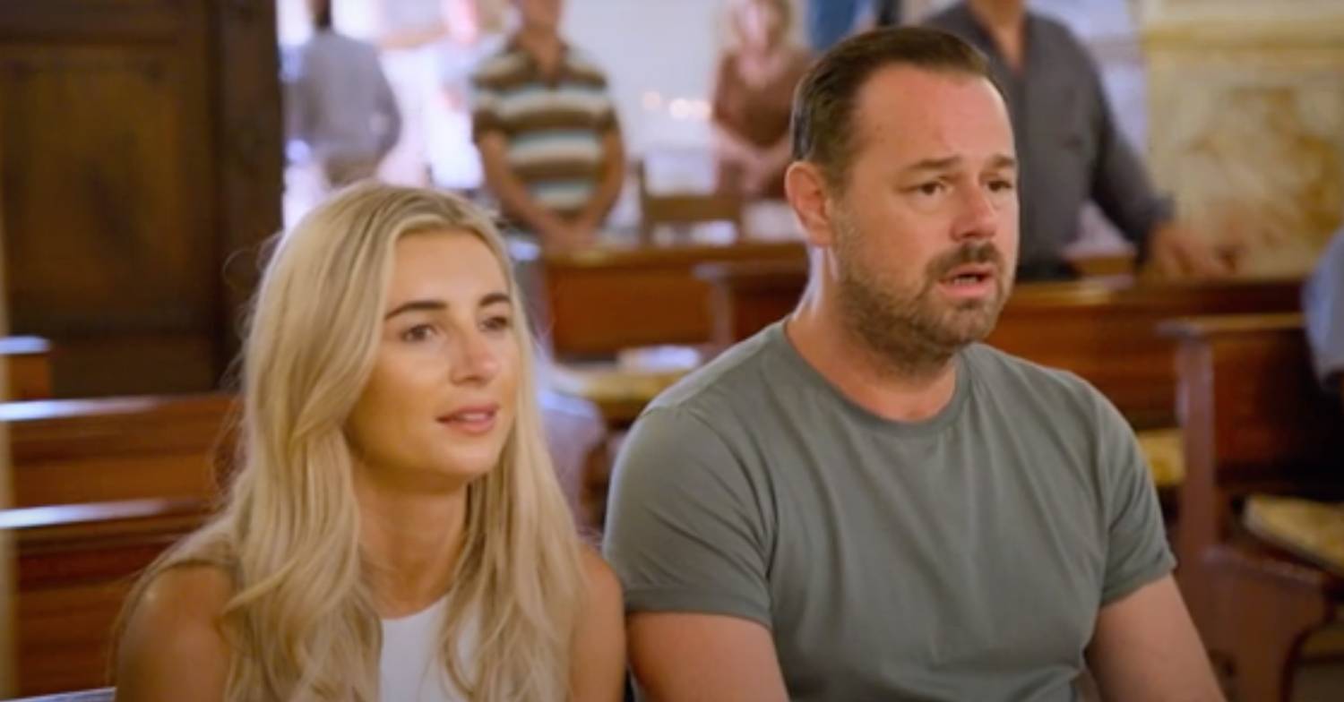 Dani Dyer sits with her dad Danny Dyer