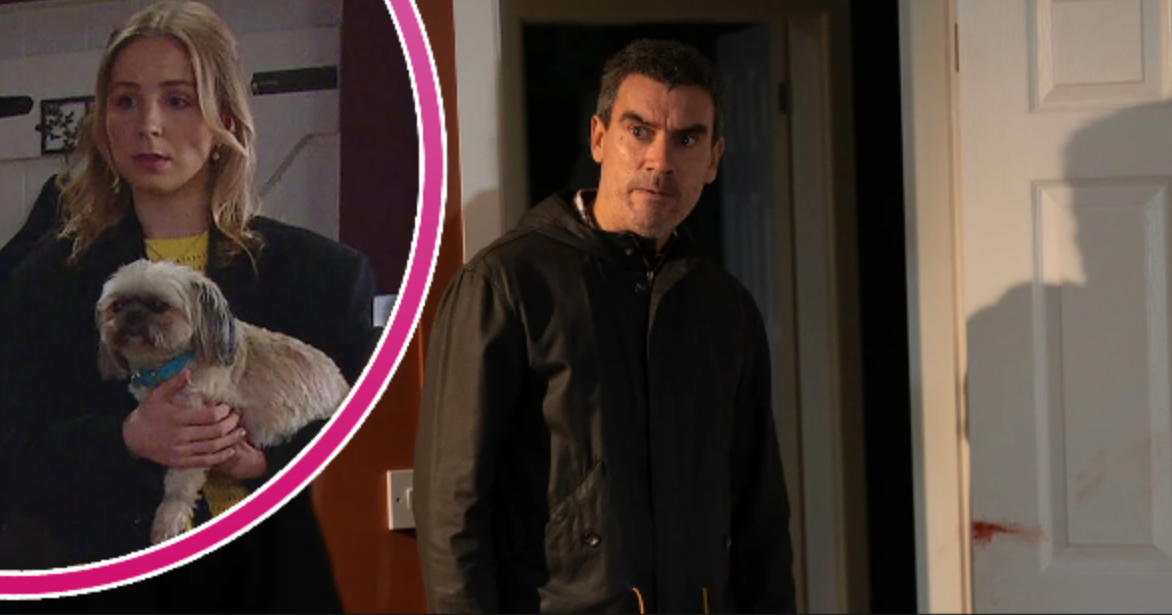 Emmerdale's Cain, and in a bubble is Belle with Piper