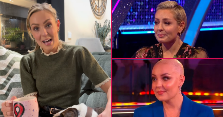 Three pictures of Amy Dowden