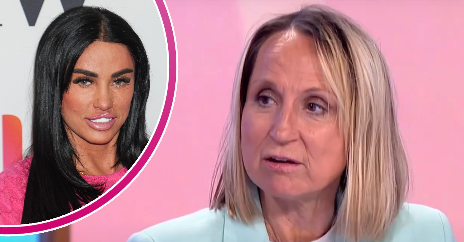 Katie Price pouting beside a Carol McGiffin frowning on Loose Women