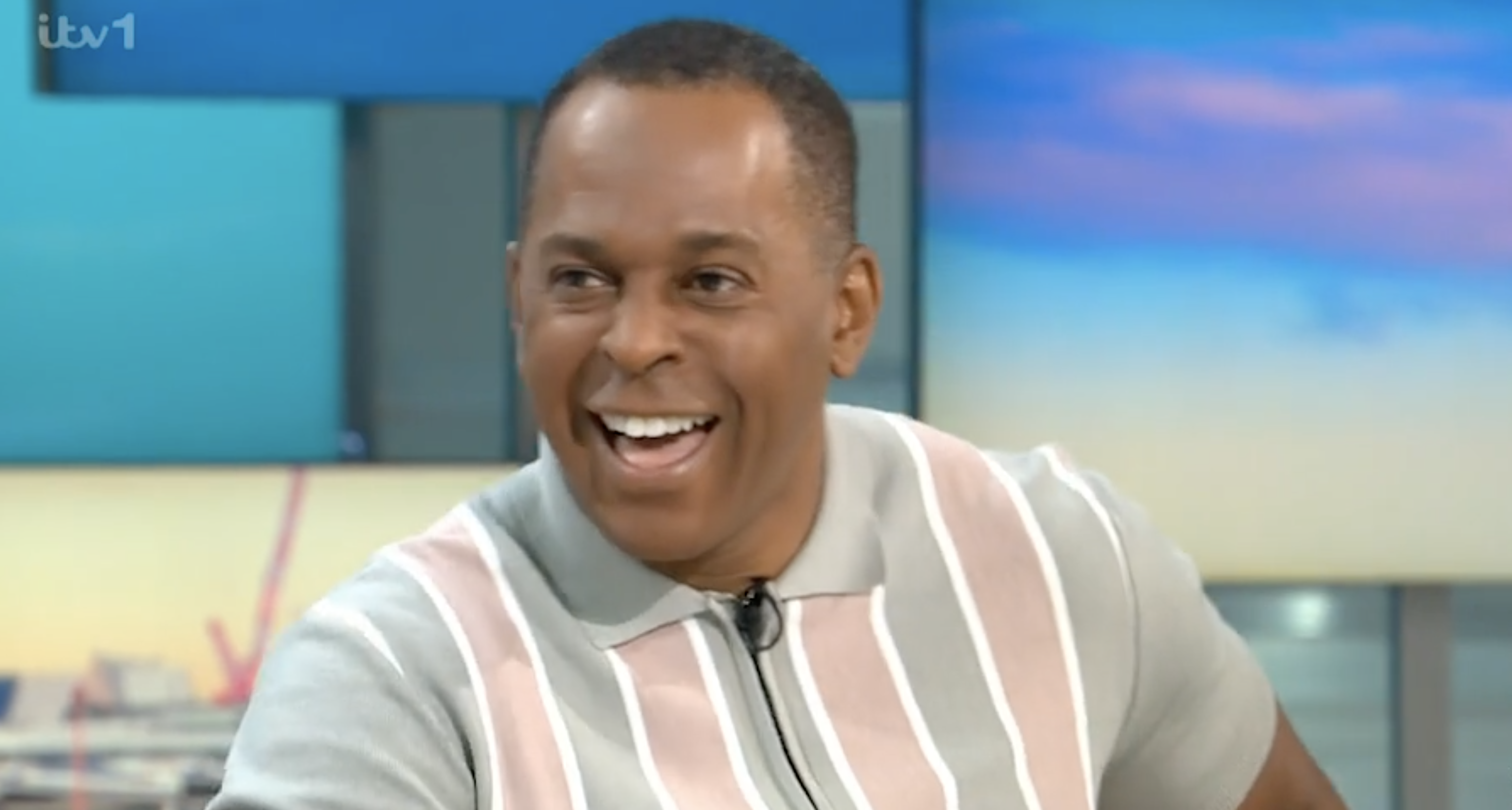 Andi Peters laughing on GMB