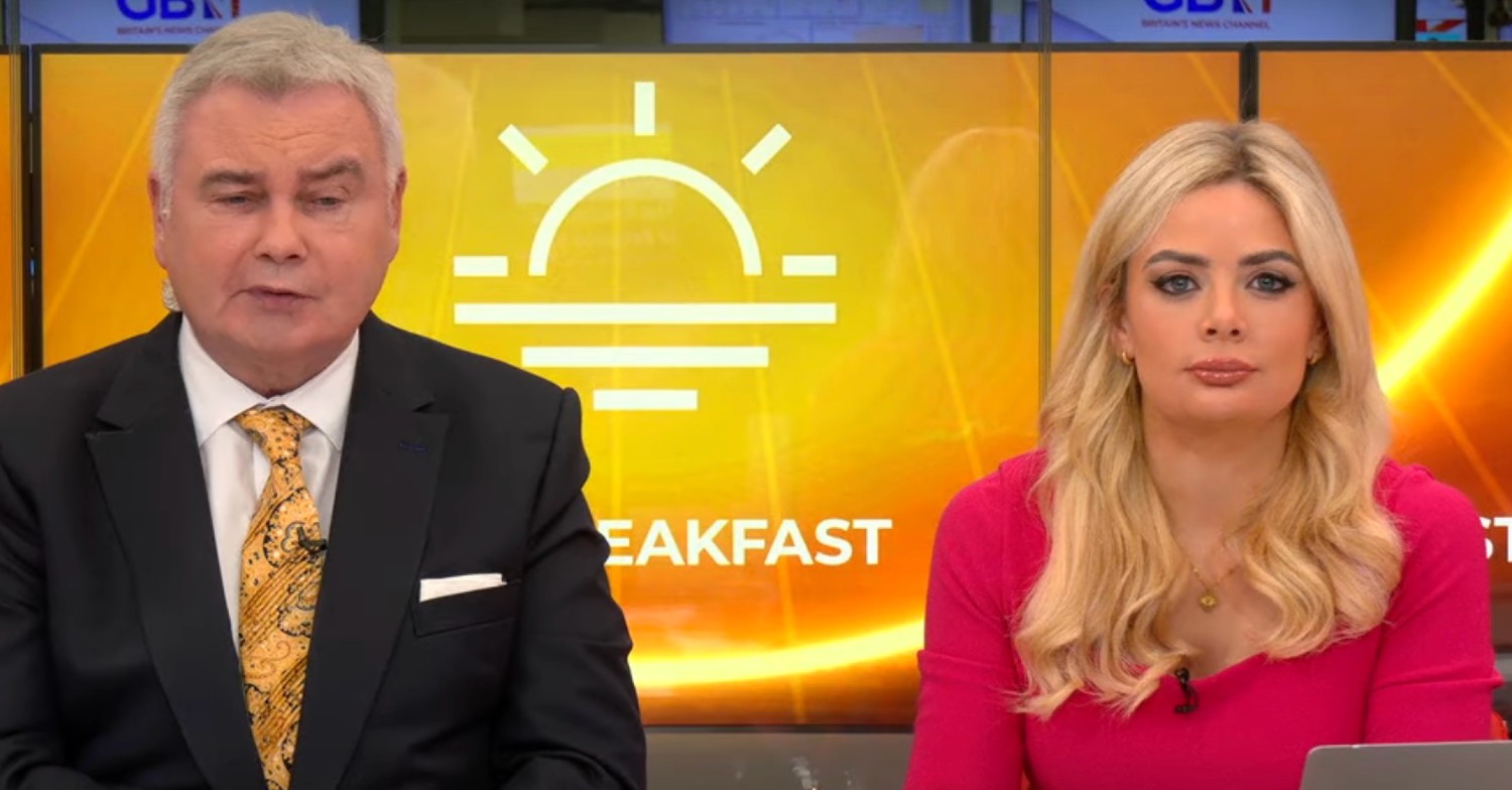 Eamonn Holmes asks GB News co-star question about her 'boobs'