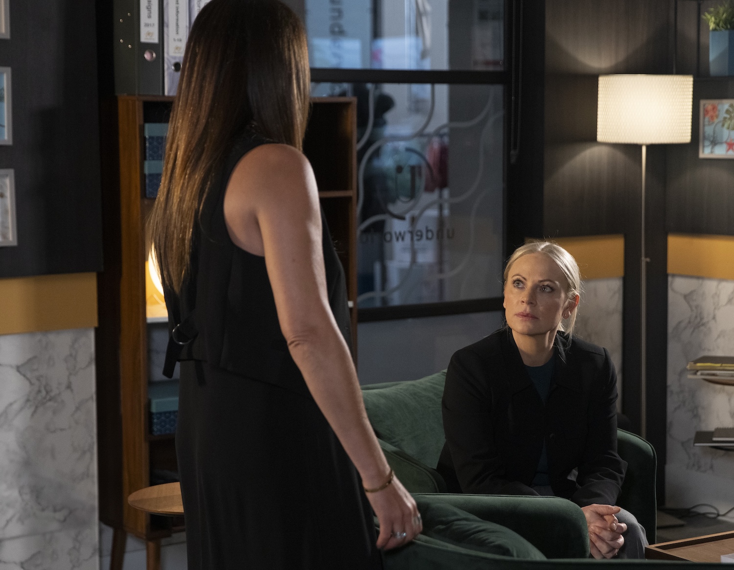 Coronation Street's Carla and Lisa are talking in the factory