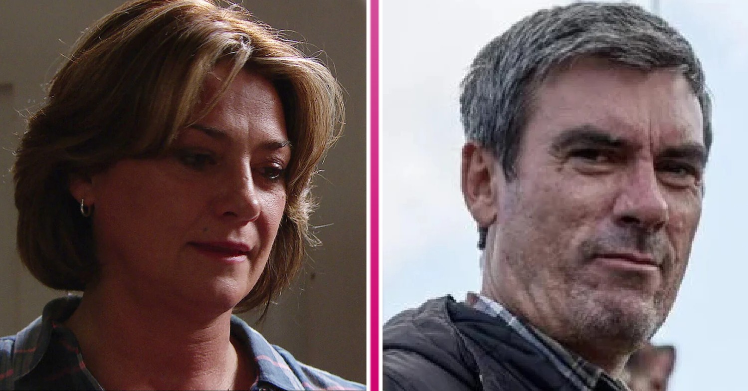 Cain and Moira look serious in Emmerdale