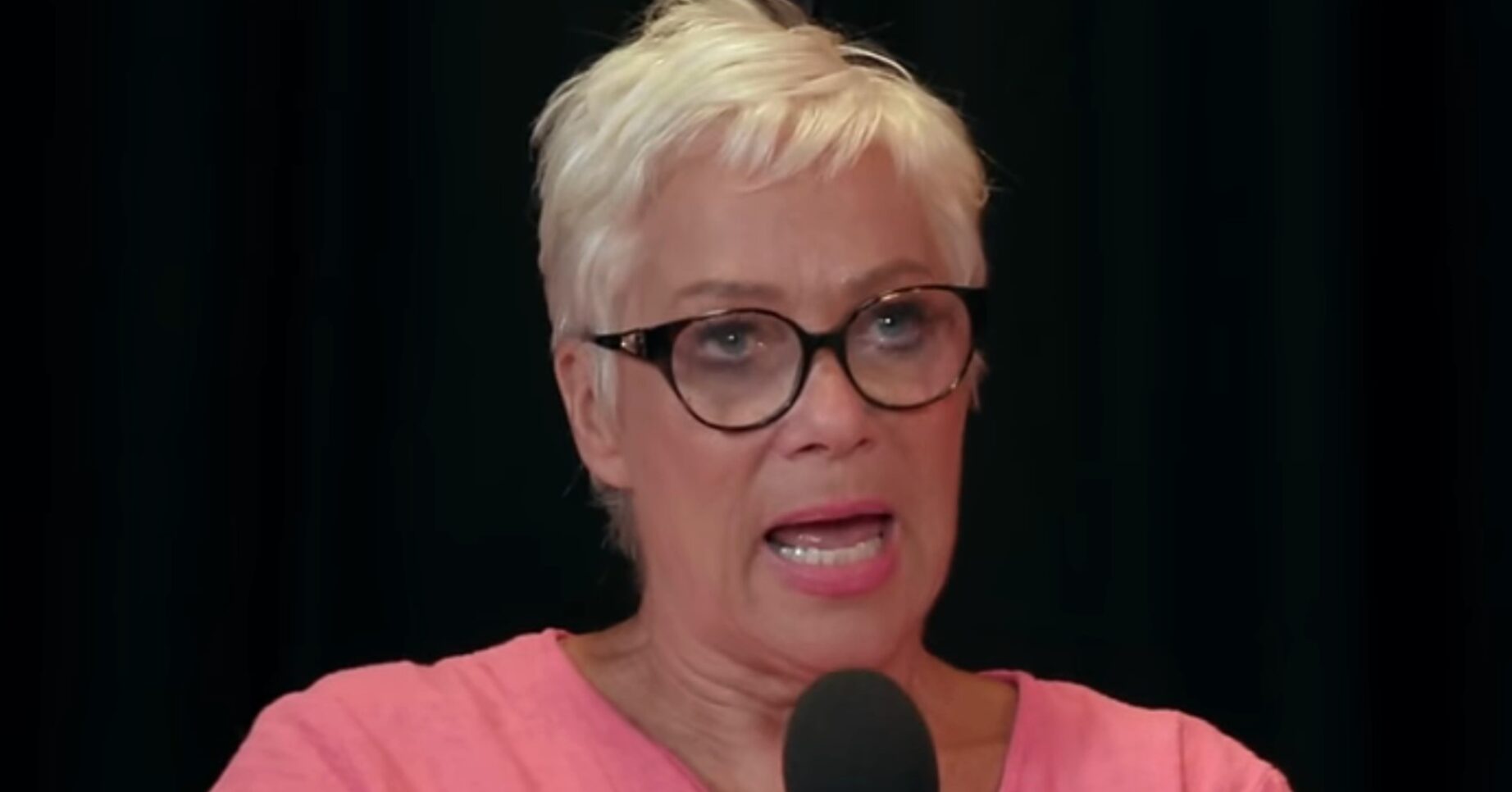 Denise Welch on the So Wrong It's Right podcast frowning