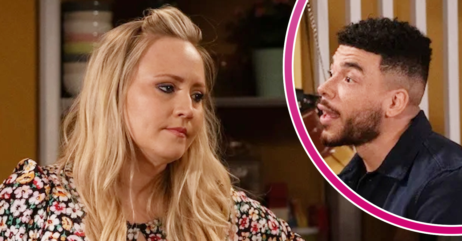 Emmerdale's Tracy, and in a bubble is Nate