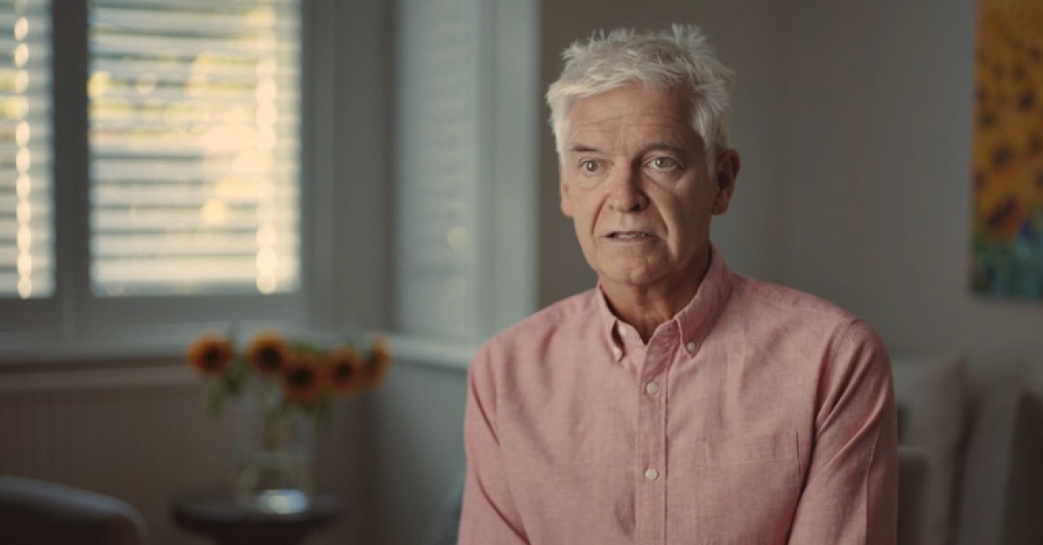 Phillip Schofield talking to the camera on Channel 5's Cast Away