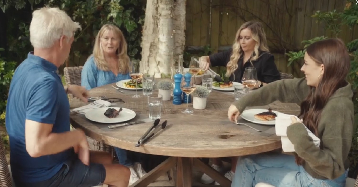 Phillip Schofield sat around a table with his wife and daughters on Cast Away