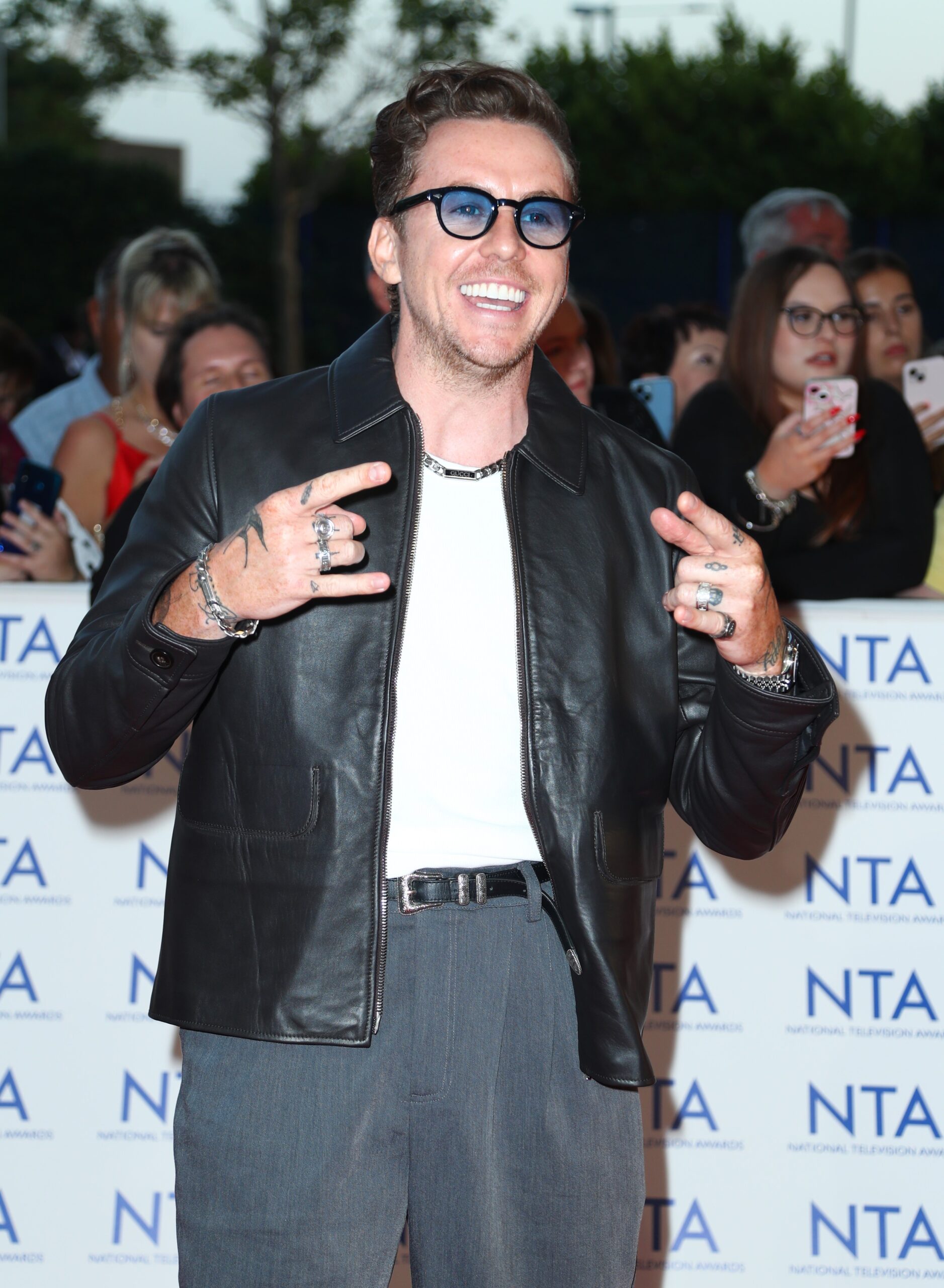 Danny Jones posing at the NTAs