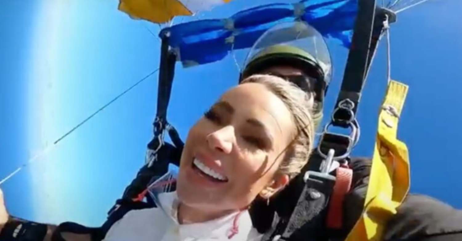 Olivia Attwood skydiving on I'm A Celebrity... Get Me Out Of Here!