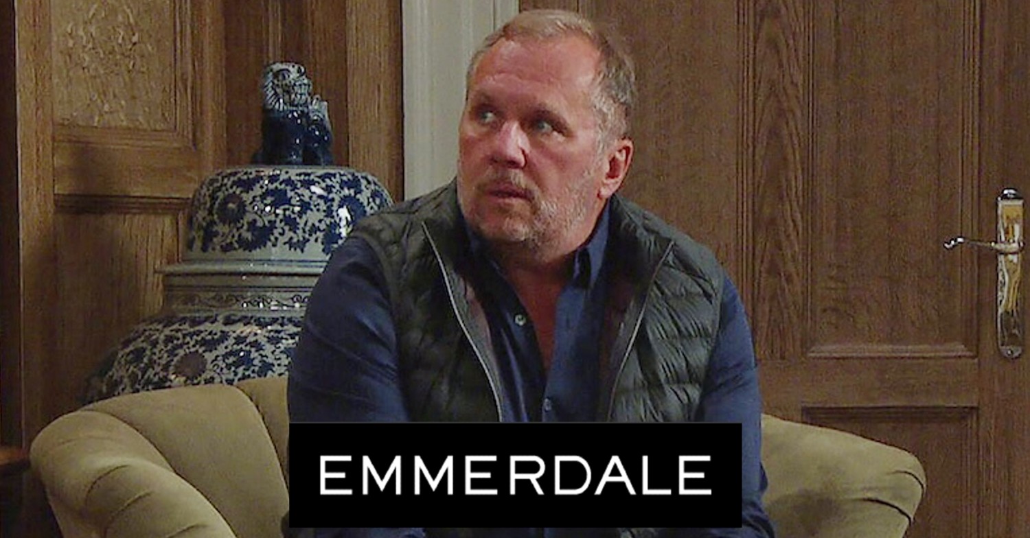 Will looks worried on Emmerdale; soap logo inset (Credit: ITV/Composite: ED!)