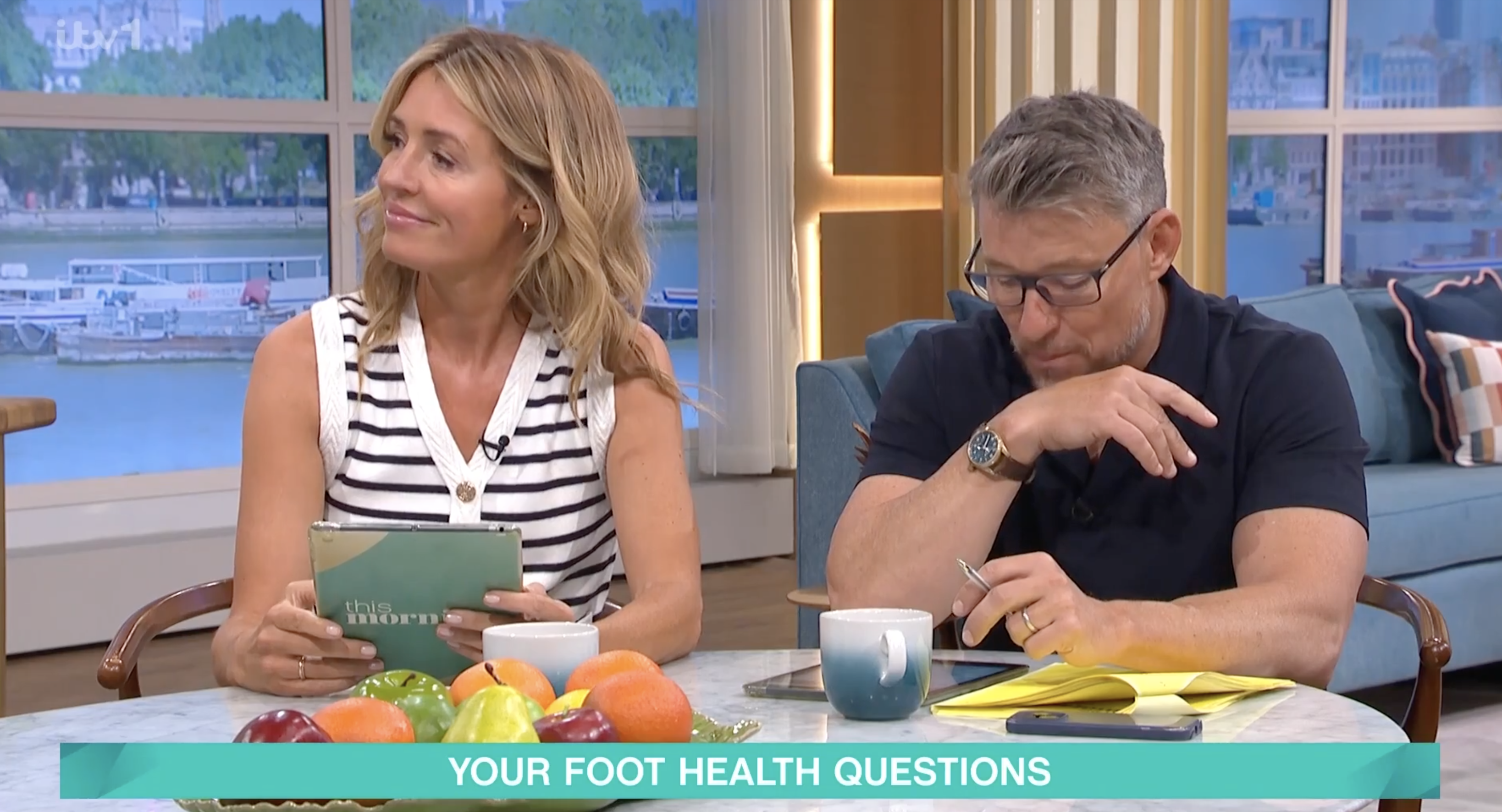 Ben Shephard and Cat Deeley in the This Morning studio today