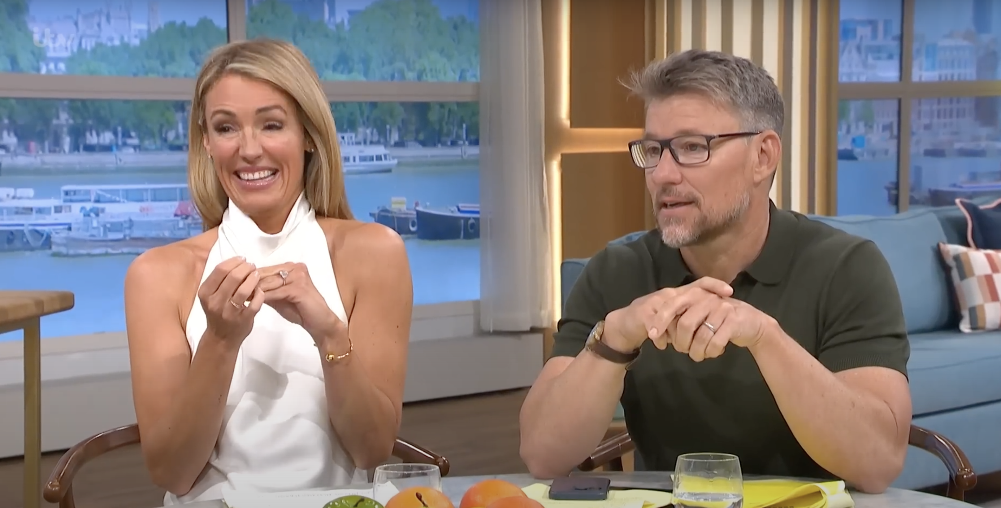 Ben Shephard on This Morning with a beard alongside Cat Deeley