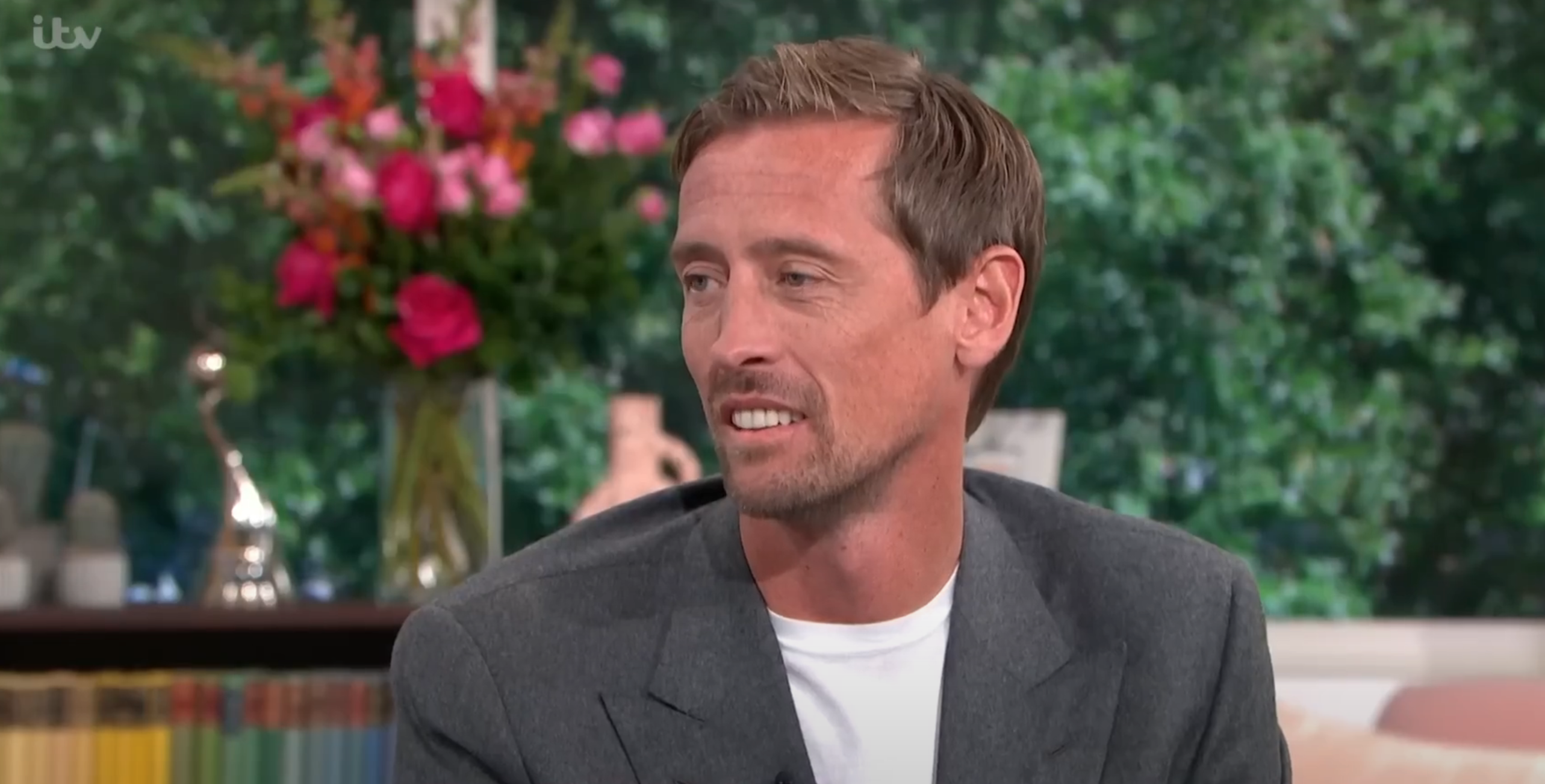 Peter Crouch smiling on This Morning