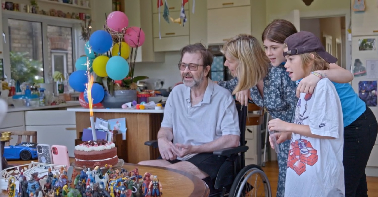 Kate Garraway, husband Derek and their children in Derek's Story documentary