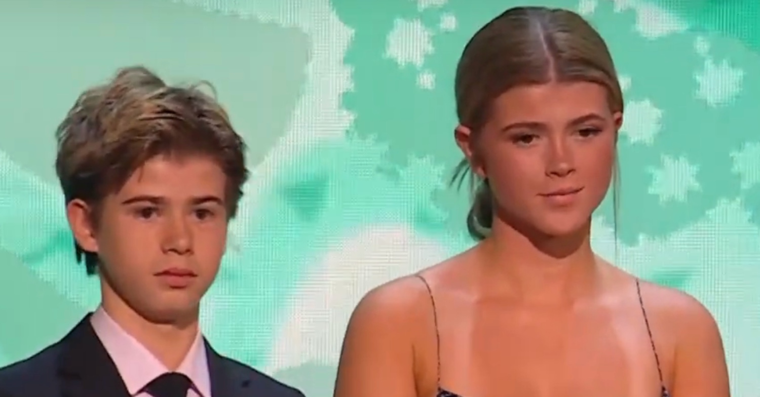 Billy and Darcey Draper on stage at the NTAs