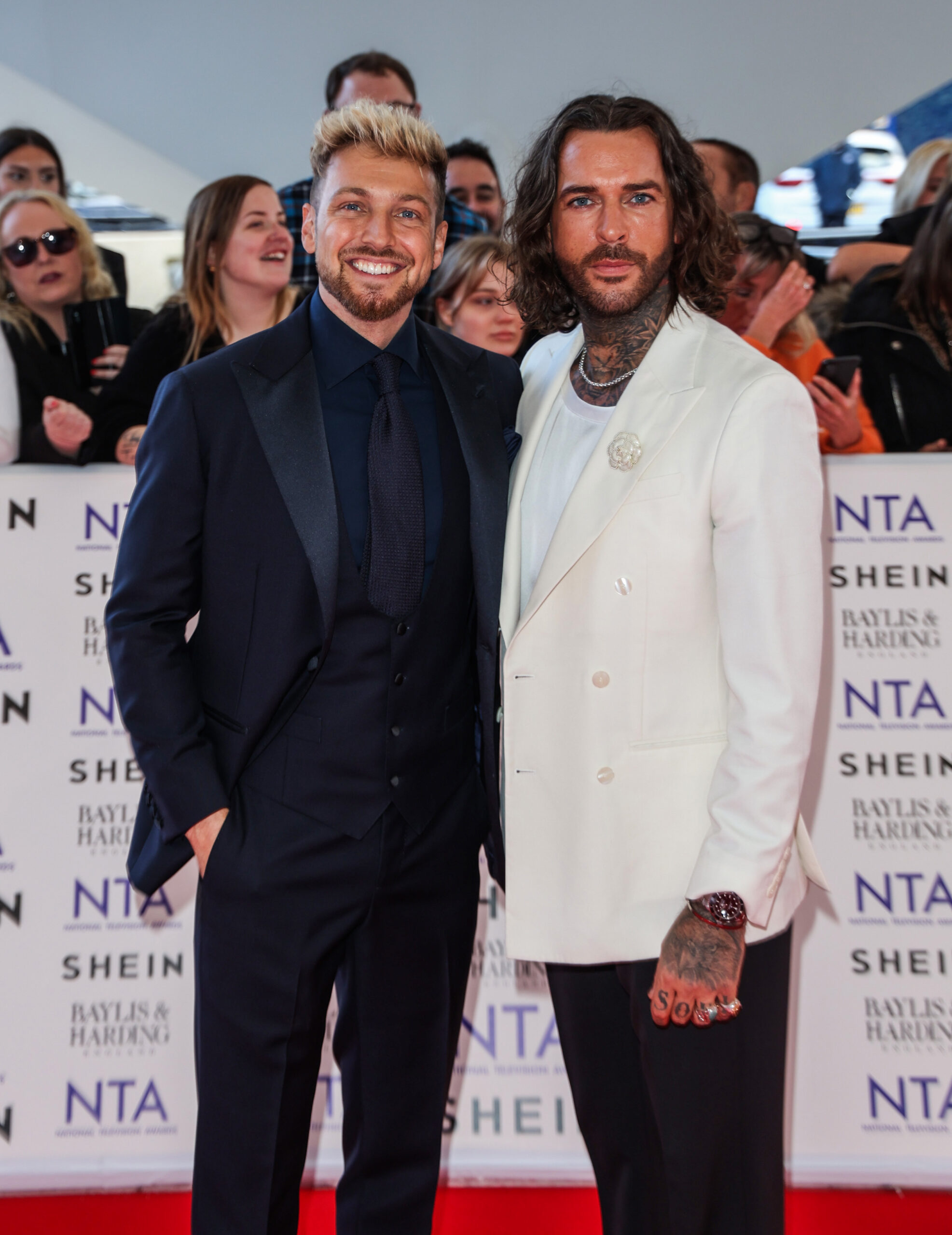 Sam Tompkins and Pete Wicks on the red carpet