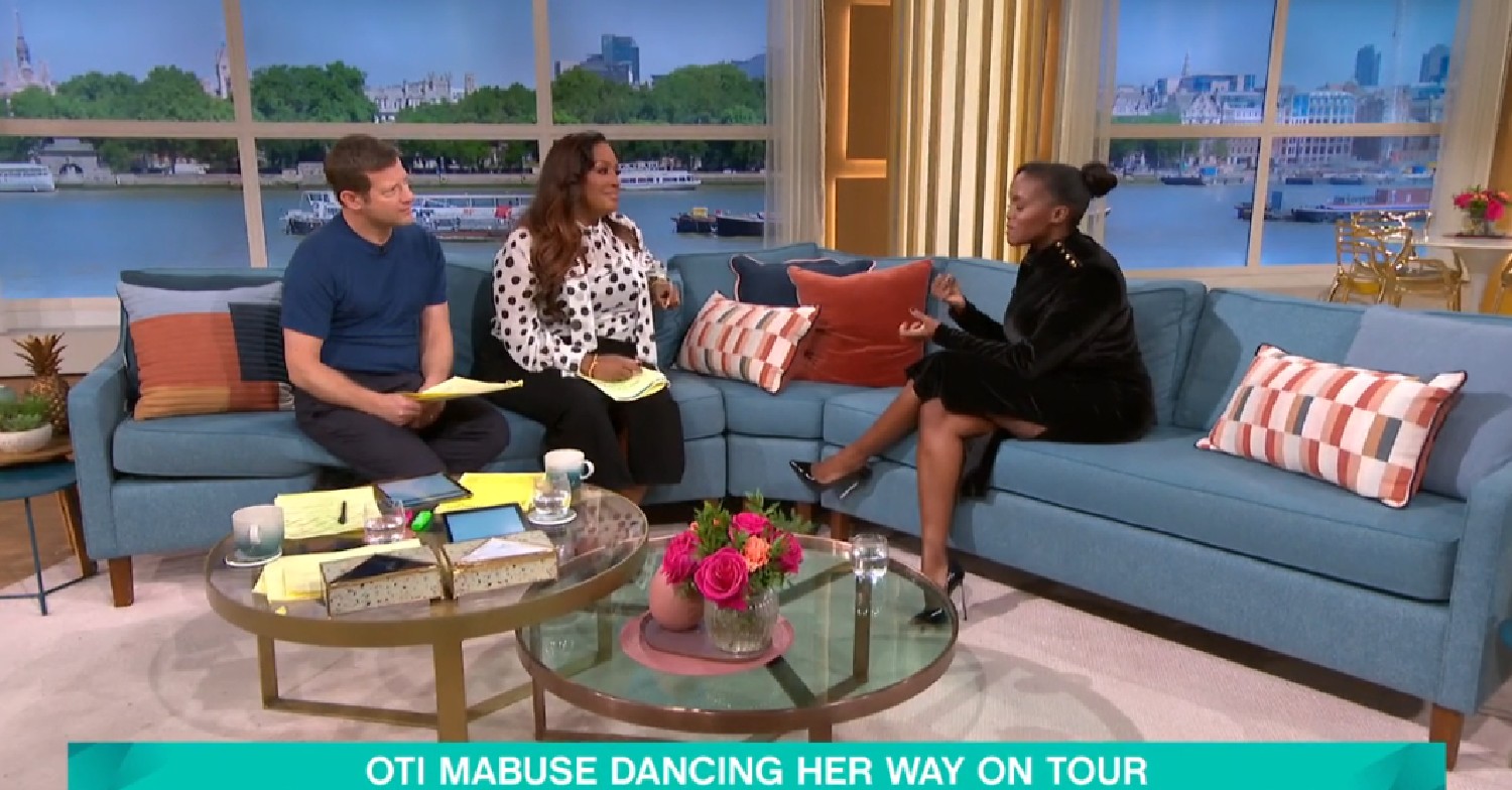 Oti Mabuse talking to Dermot and Alison on This Morning today
