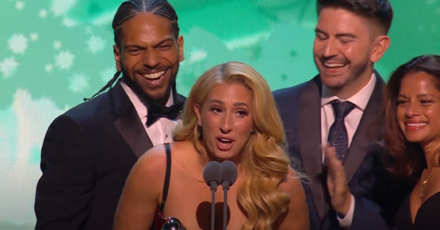 Stacey Solomon on stage at the NTAs