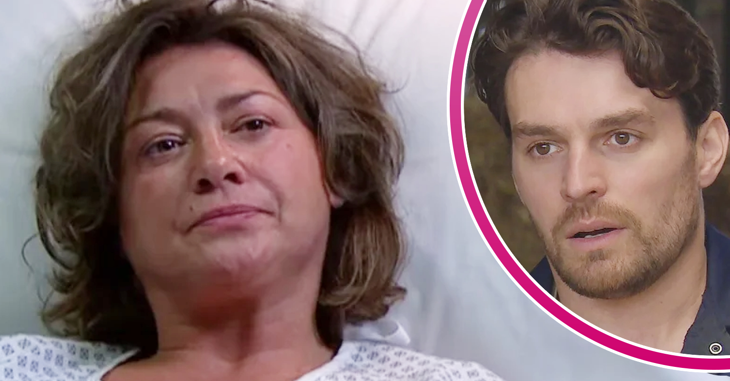 Emmerdale's Moira, and in a bubble is Mack