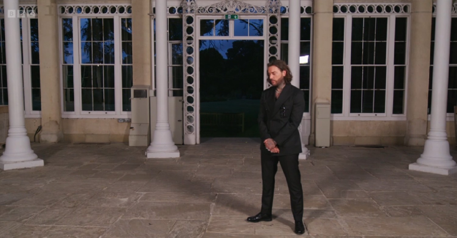 Pete Wicks standing with his arms in front of him on Strictly