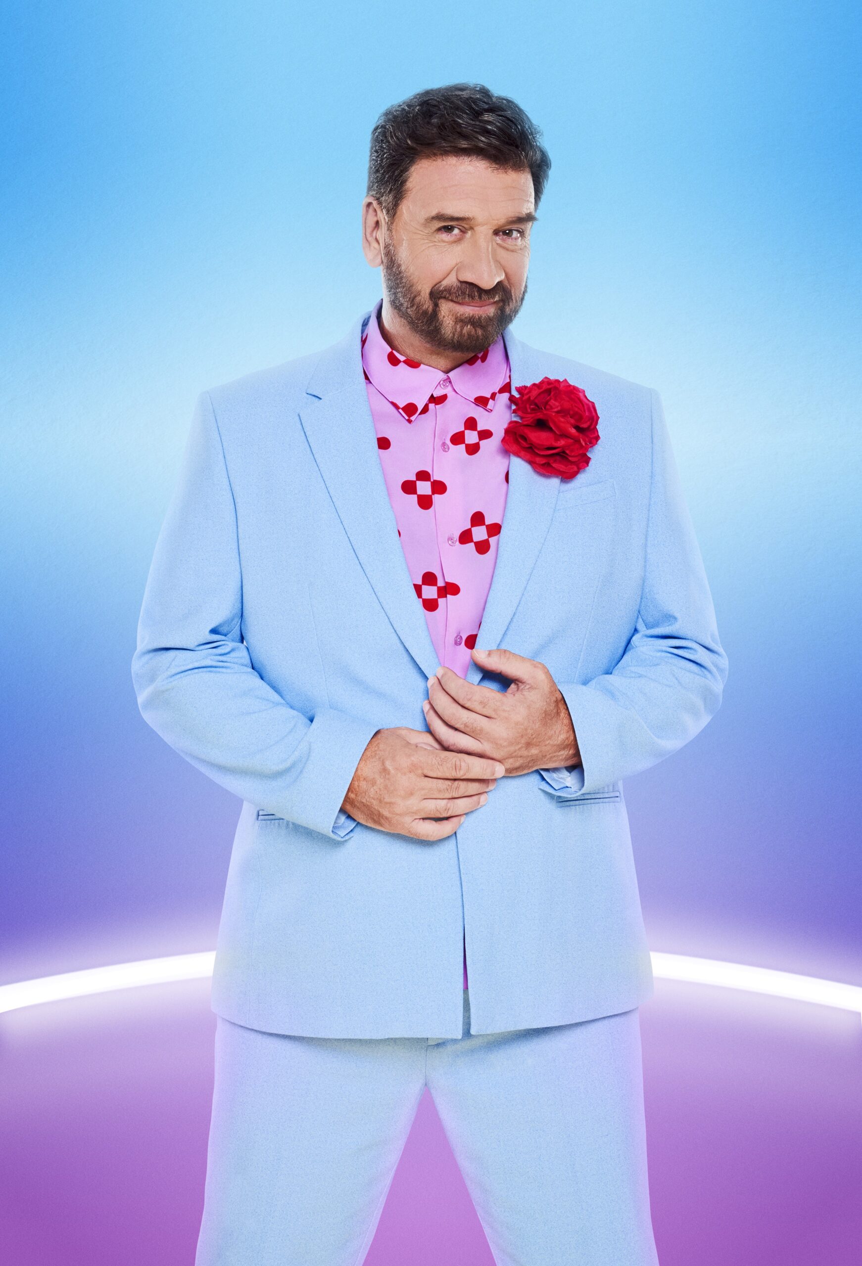 Nick Knowles in blue suit in Strictly 2024 promo photo