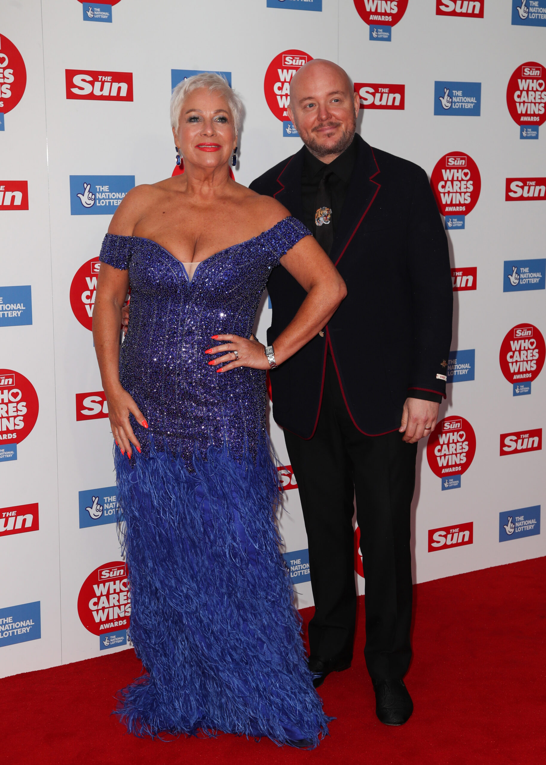 Denise Welch and Lincoln Townley on the red carpet
