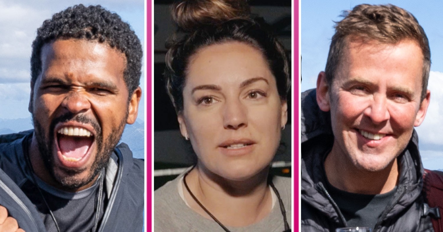 Celebrity Race Across the World stars at the finish line looking happy and tired