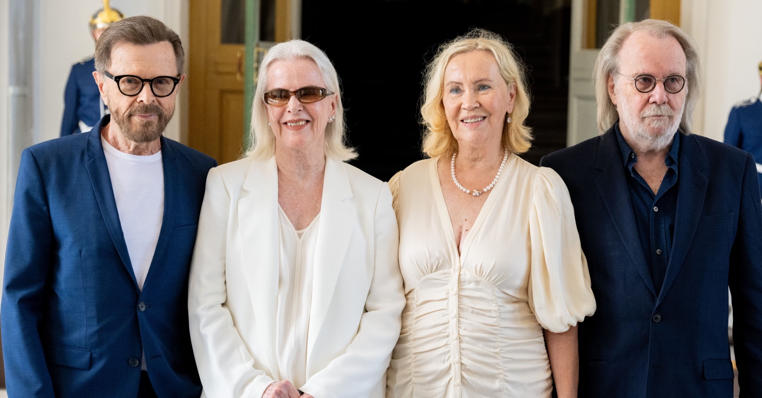 The members of ABBA left to right: Björn Ulvaeus, Anni-Frid Lyngstad, Agnetha Fältskog, and Benny Andersson.