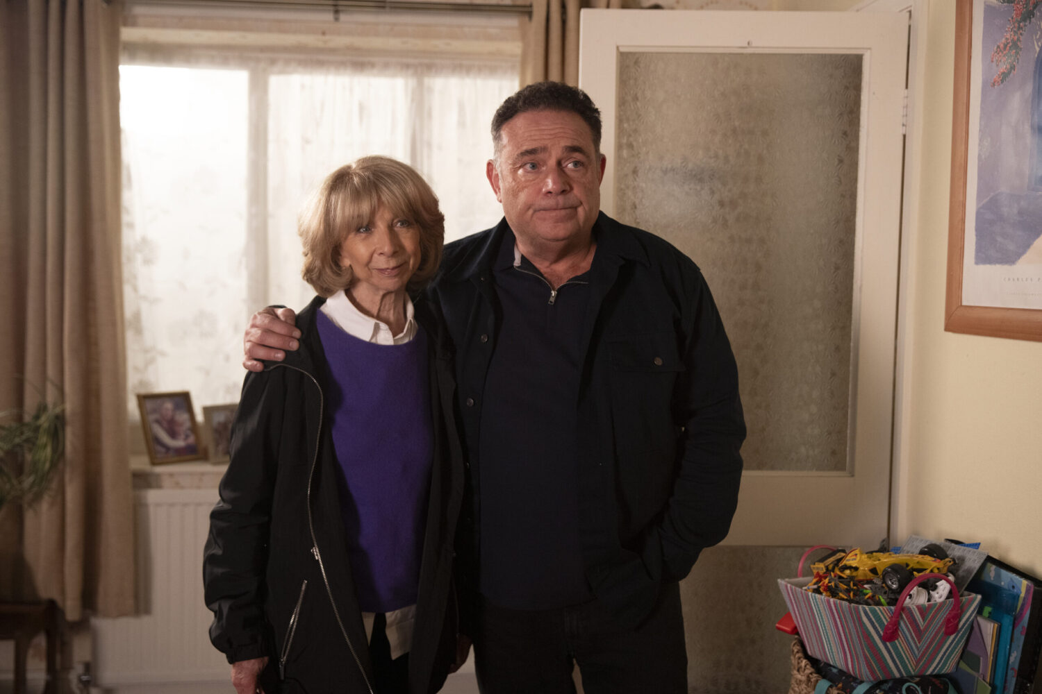 Jesse hugs Gail in Coronation Street
