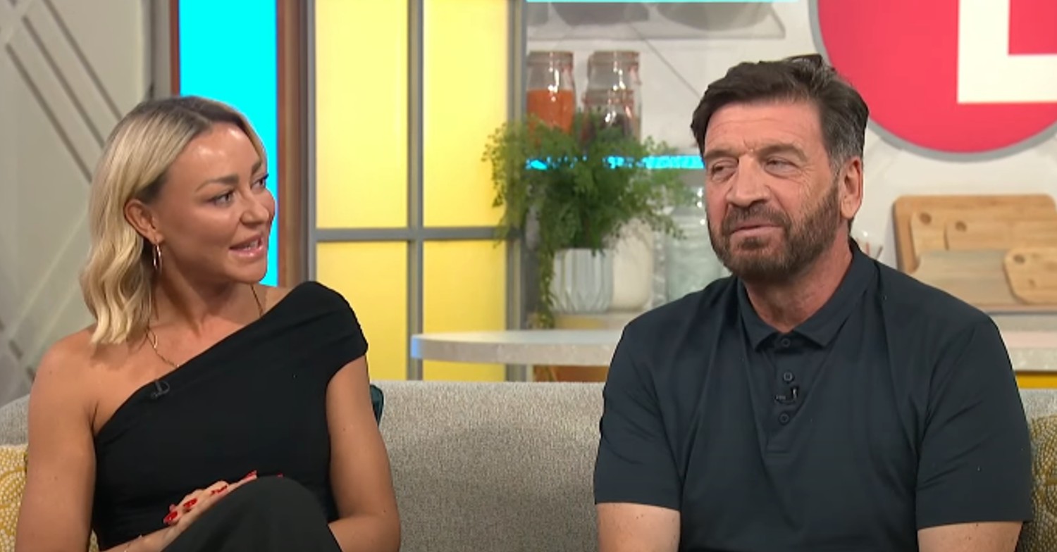 Luba Mushtuk looks at Nick Knowles as he speaks on Lorraine