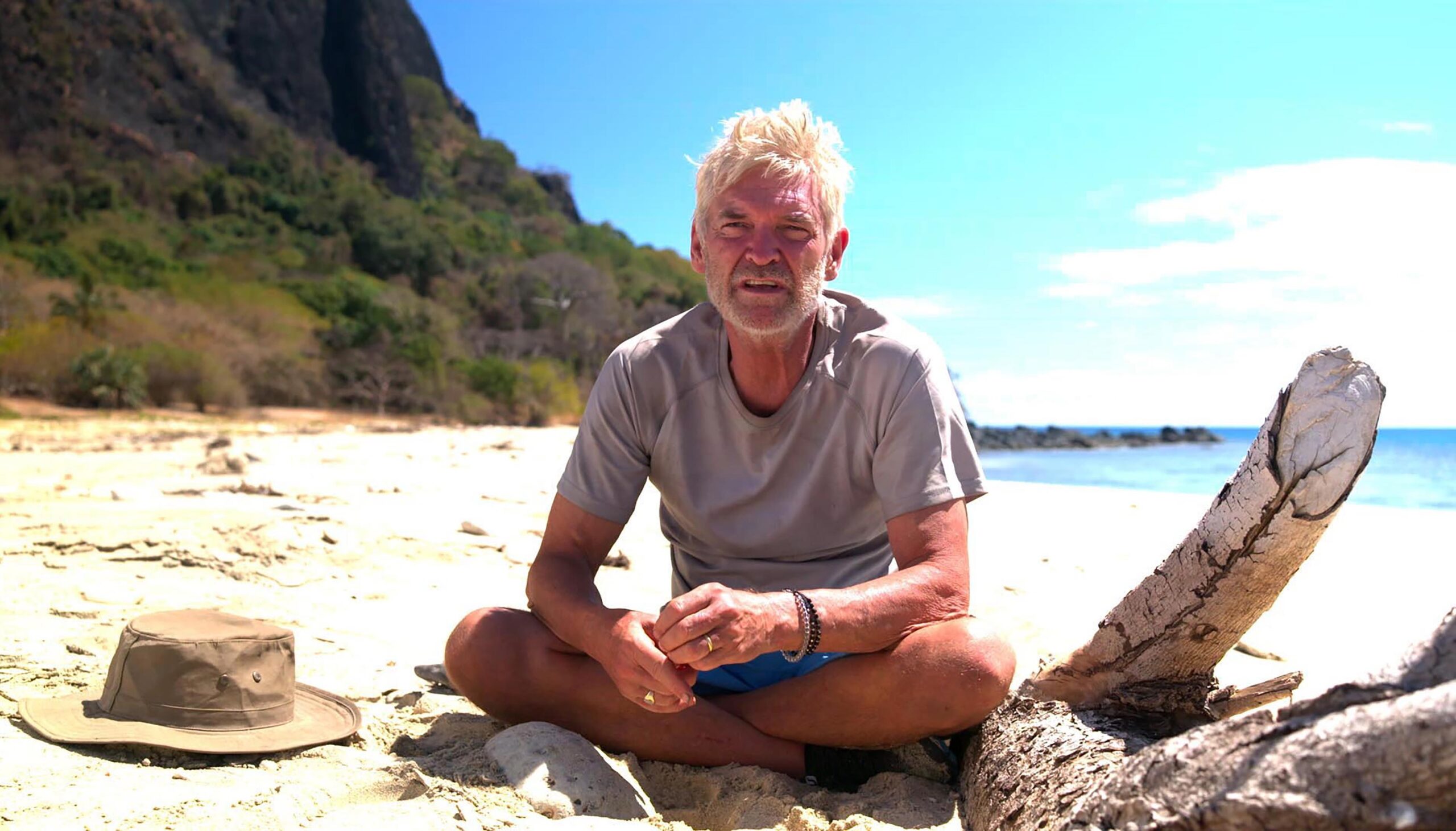 Phillip Schofield sat on a desert island for new Channel 5 show Cast Away