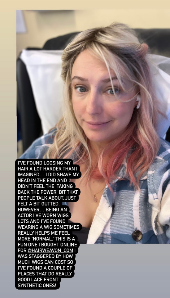 Ali Bastian posting on Instagram from hospital