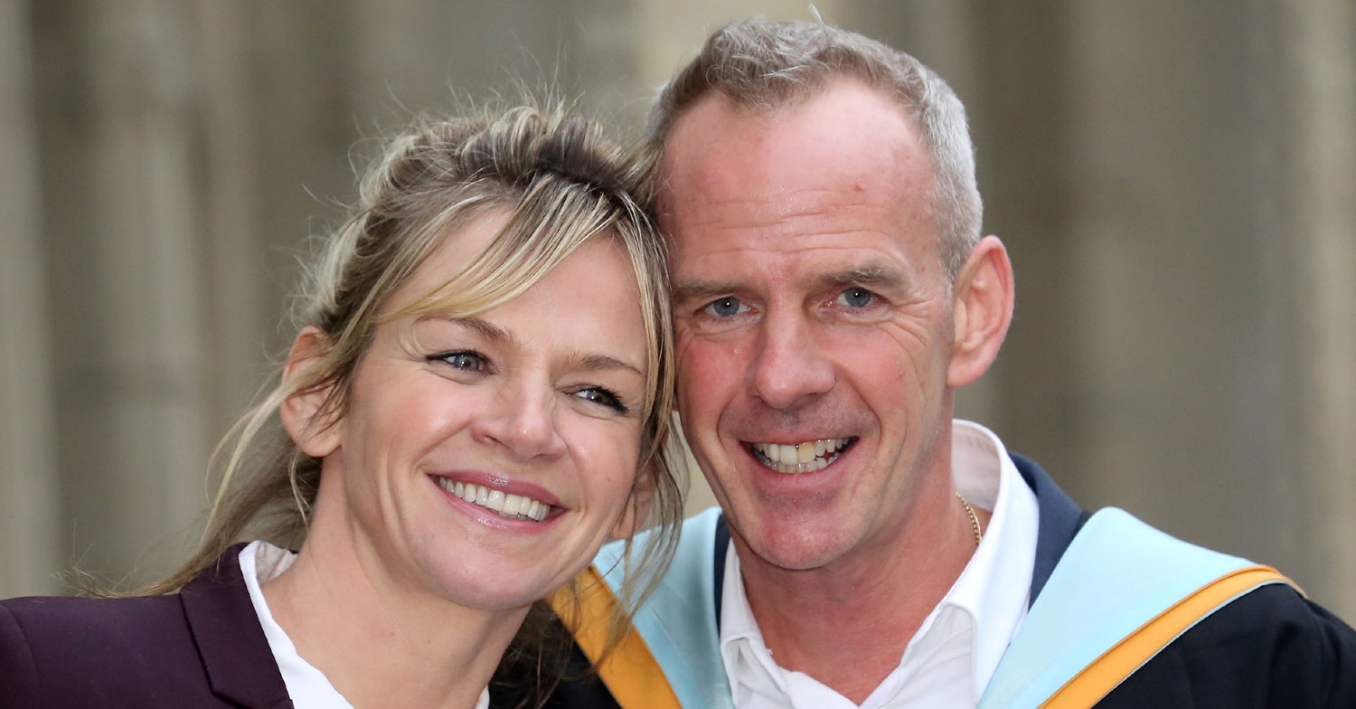 Zoe Ball and Fatboy Slim embracing
