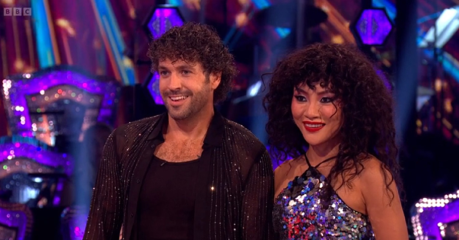 Shayne Ward smiling on Strictly with Nancy Xu