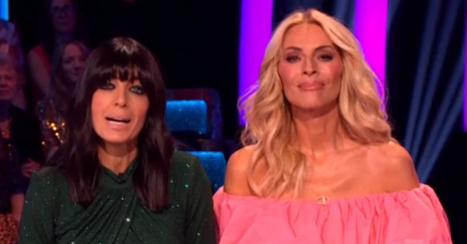 Claudia and Tess on Strictly Come Dancing wearing a green dress and a pink dress