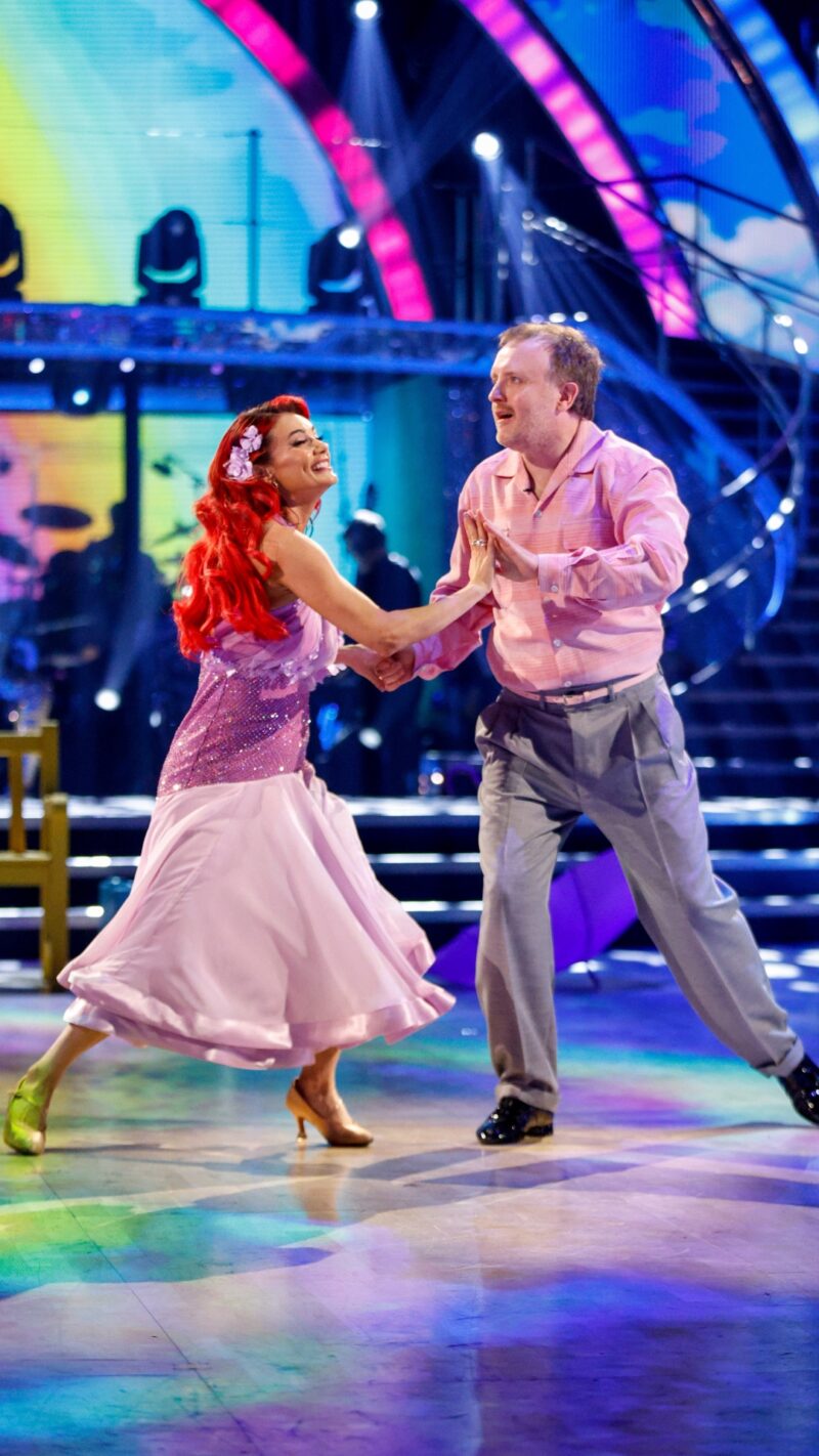 Dianne Buswell and Chris McCausland dancing on Strictly Come Dancing