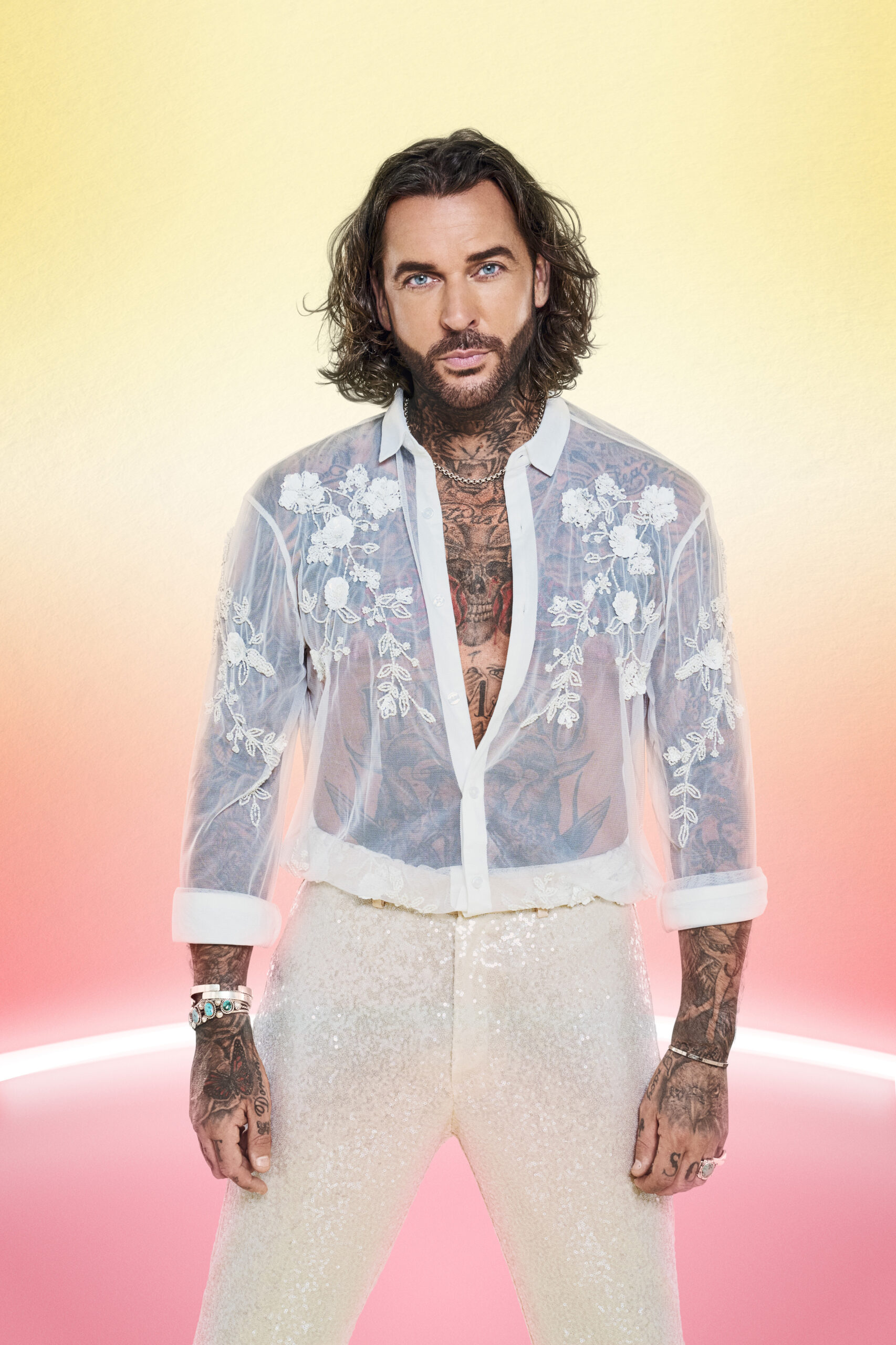 Pete Wicks in a see-through top in his Strictly promo shot