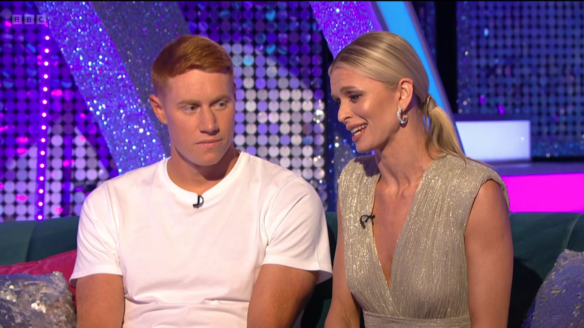 Tom Dean and Nadiya Bychkova on It Takes Two looking sad