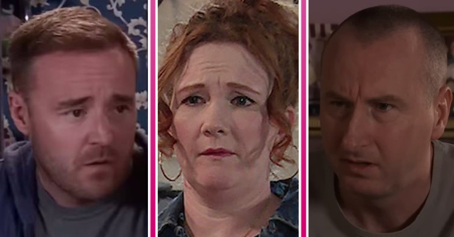 Fiz, Tyrone and Kirk serious in Coronation Street