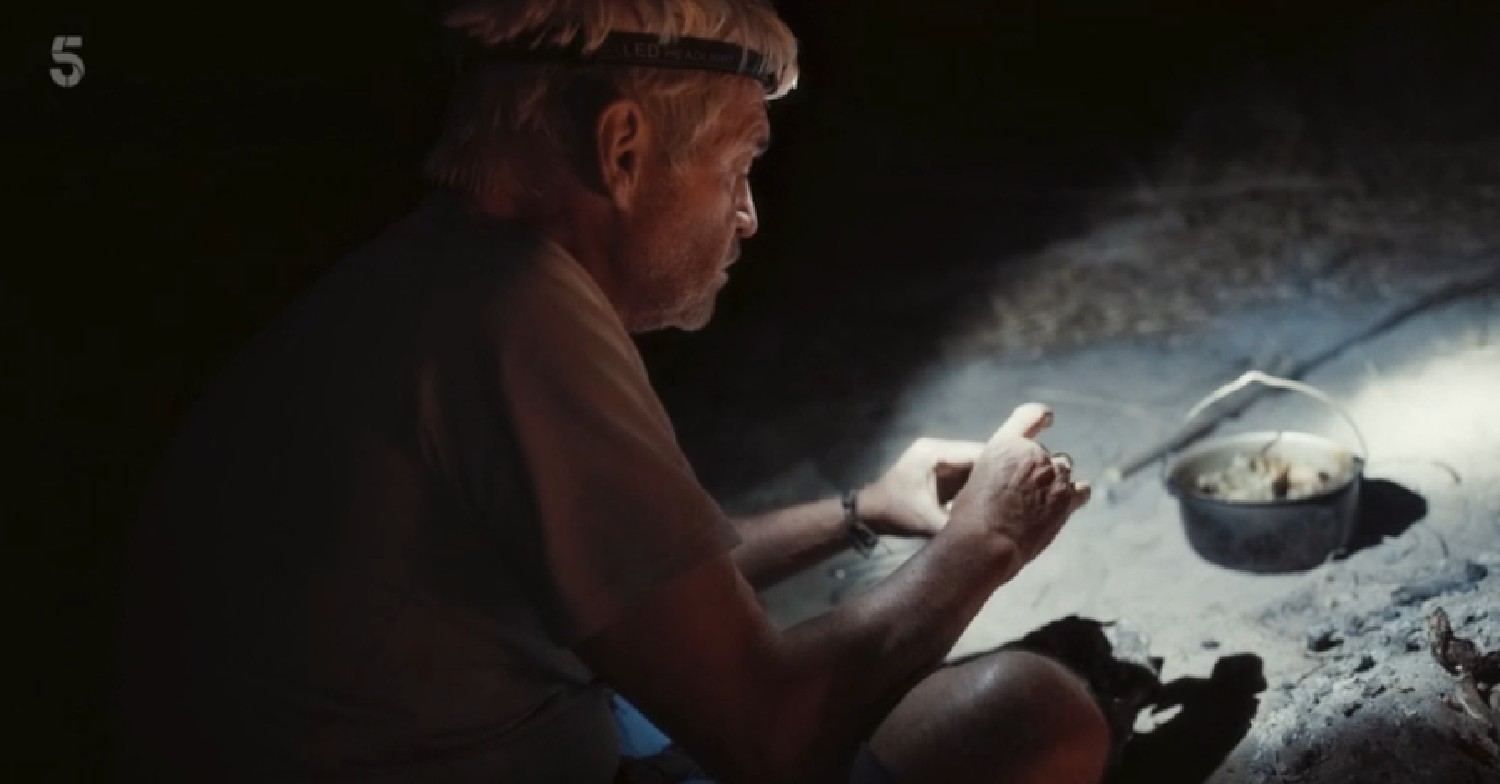 Phillip Schofield eating on Cast Away