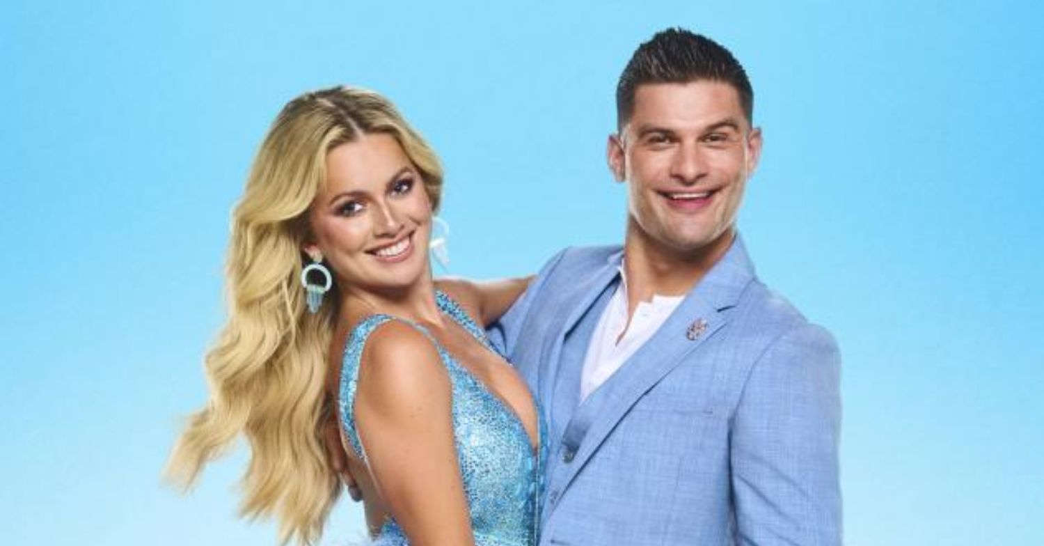 Aljaz Skorjanec and Tasha Ghouri smiling