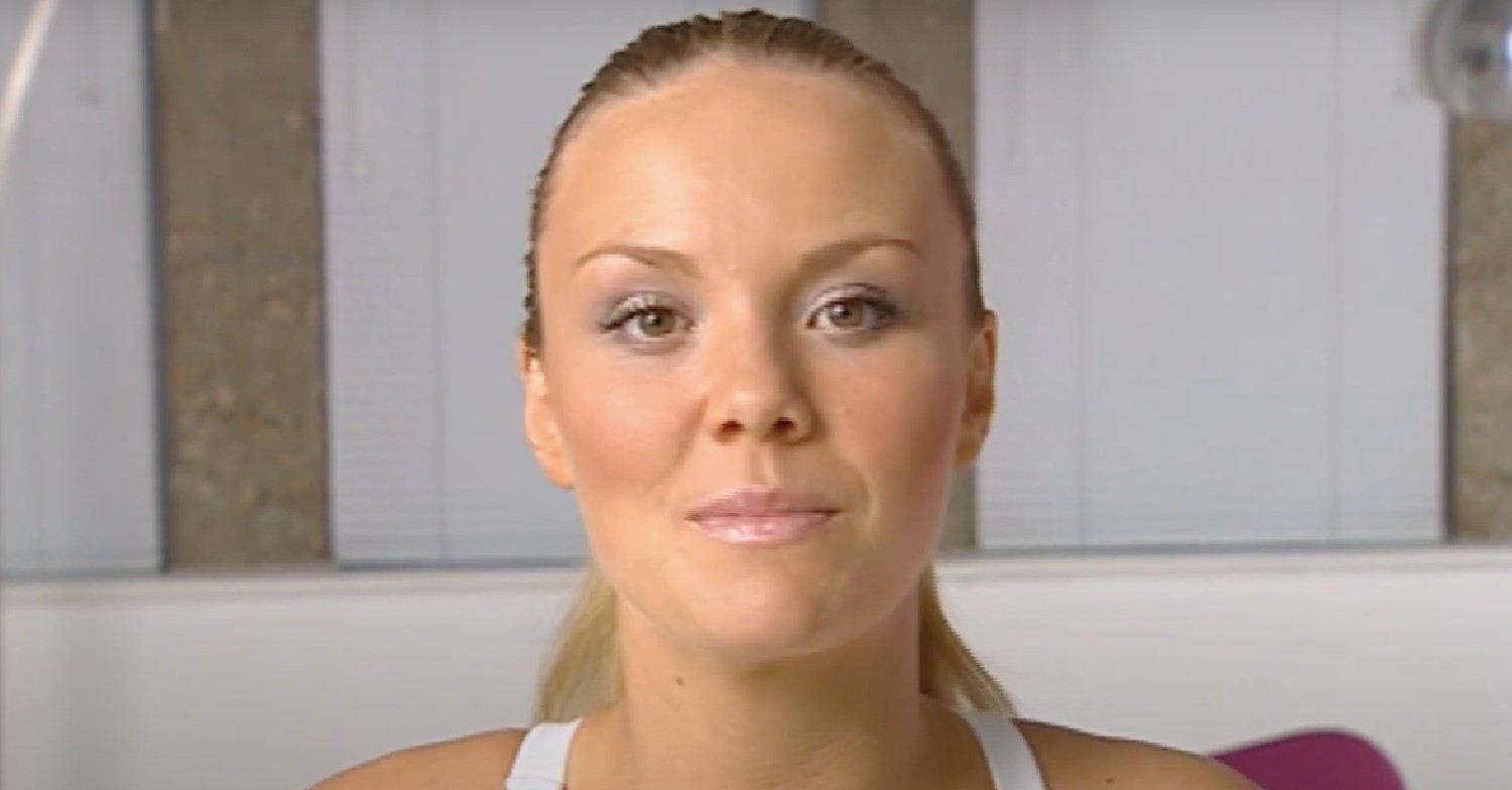 Charlie Brooks in her workout video