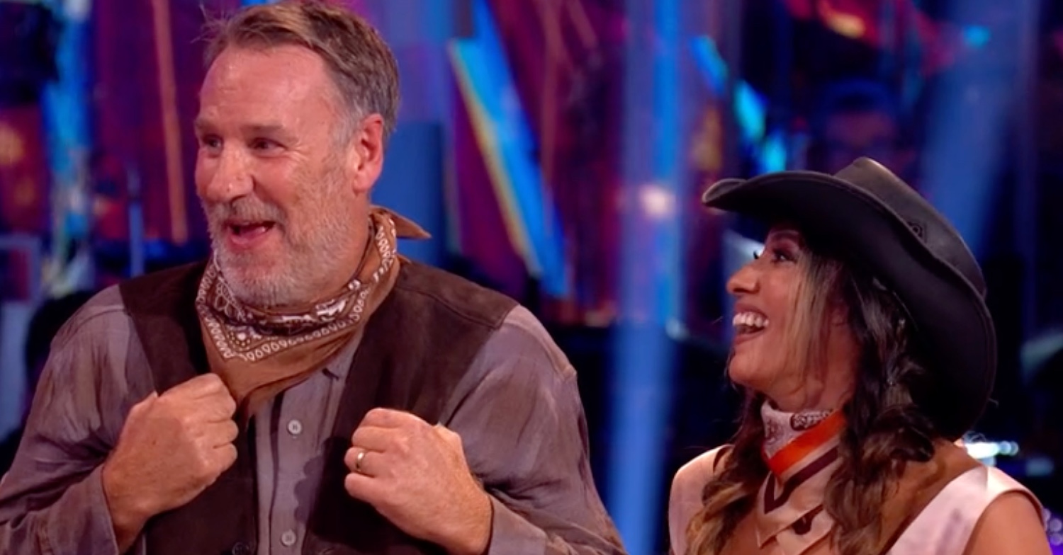 Paul Merson and Karen Hauer dressed as cowboys on Strictly