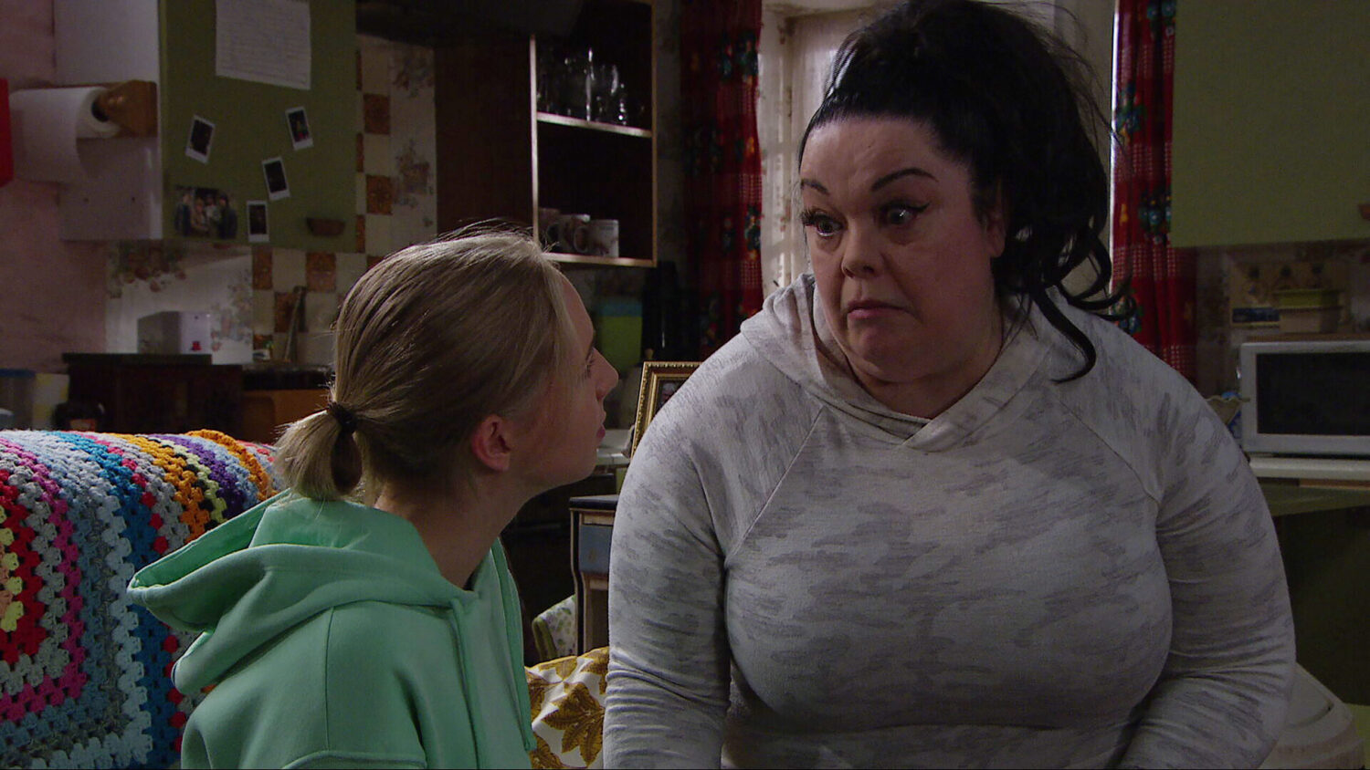 Emmerdale: Belle and Mandy talking