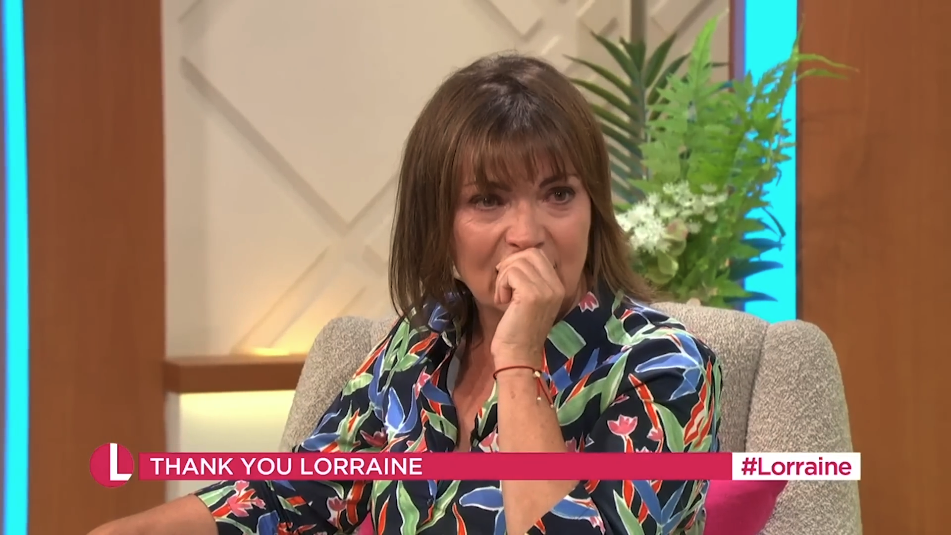 Lorraine Kelly looking upset on her ITV show