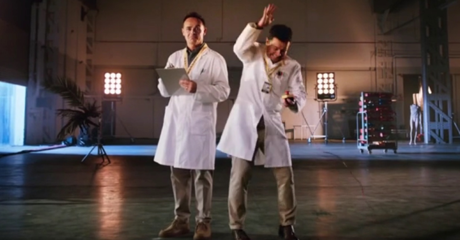 Ant and Dec wearing lab jacket in I'm A Celeb trailer
